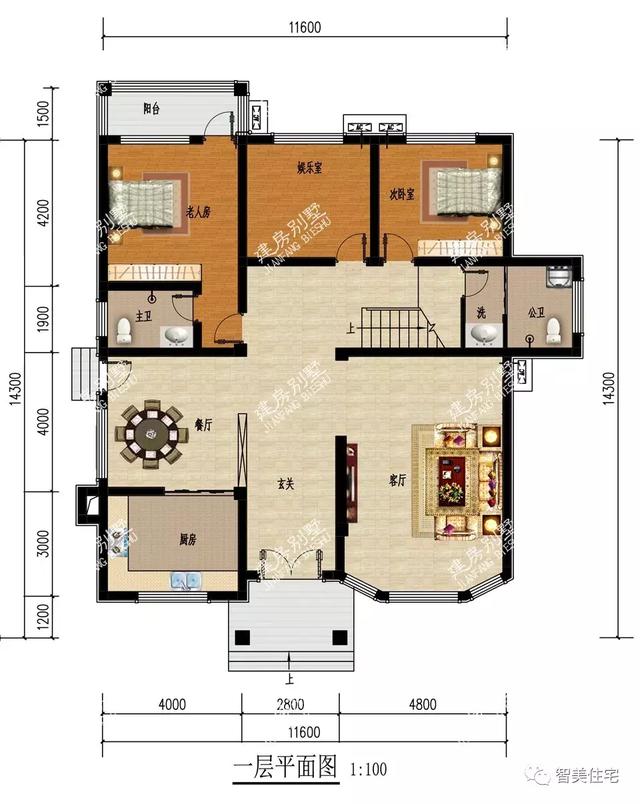 兩棟寬11-12米間的住宅設(shè)計(jì)圖，外觀漂亮布局好，保證你喜歡