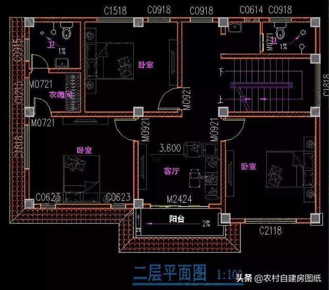 12×8米不足100平的3款別墅圖，二層、三層都有