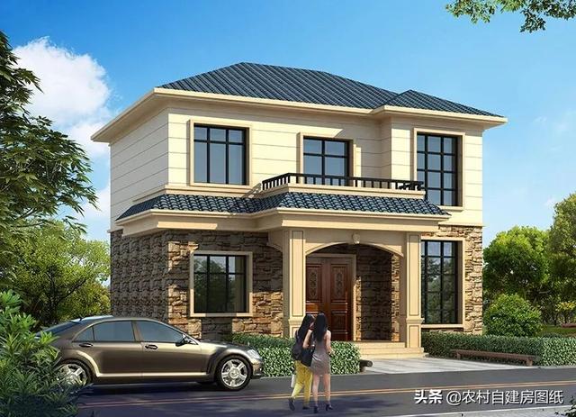 12×8米不足100平的3款別墅圖，二層、三層都有