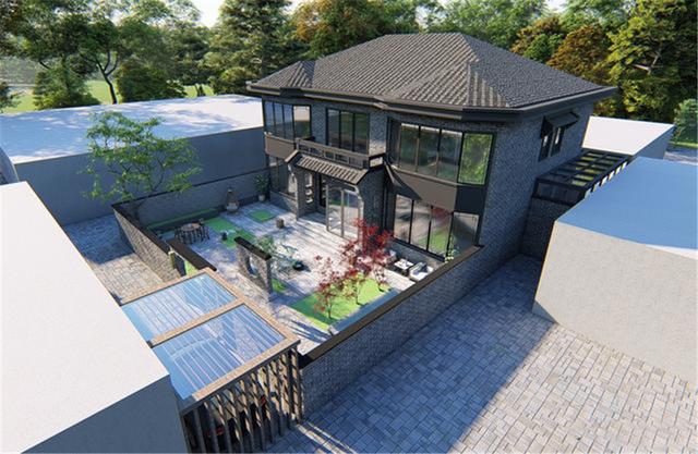 北京70萬自建新中式二層別墅，帶幽居庭院，真是太值了