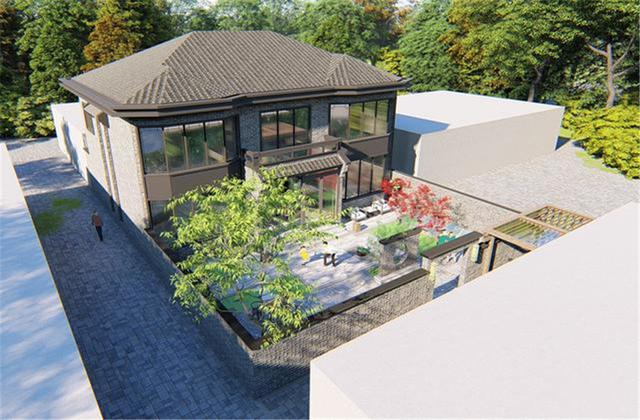 北京70萬自建新中式二層別墅，帶幽居庭院，真是太值了