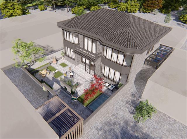 北京70萬自建新中式二層別墅，帶幽居庭院，真是太值了