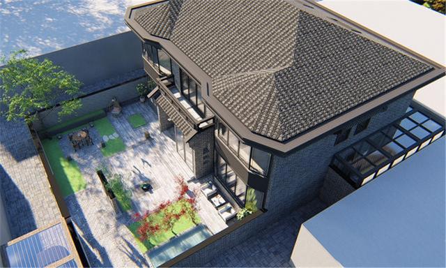 北京70萬自建新中式二層別墅，帶幽居庭院，真是太值了