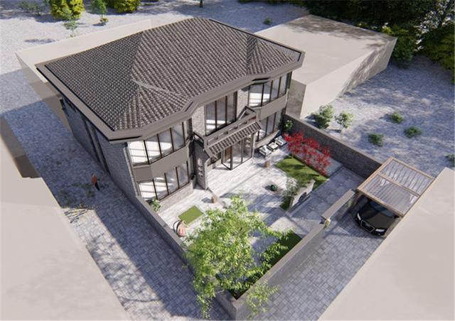 北京70萬自建新中式二層別墅，帶幽居庭院，真是太值了