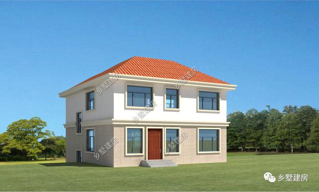 鄉(xiāng)下簡歐3層別墅帶車庫戶型，農(nóng)村清爽干凈的別墅方案