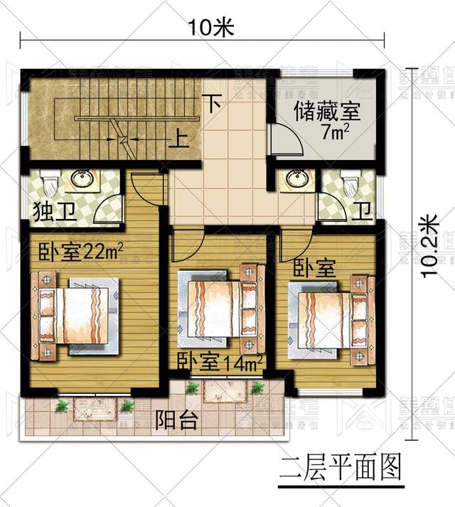 10x10.2米超現(xiàn)代三層小洋樓設計圖，100平方內推薦戶型