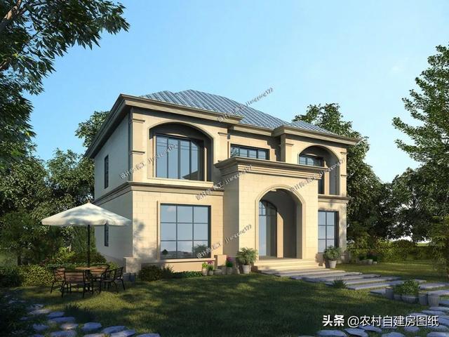 面寬12.6×進(jìn)深13.5m實用型兩層歐式別墅，造價僅需35萬
