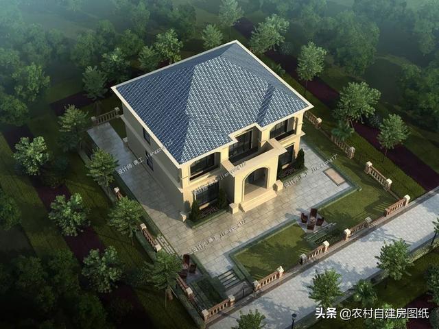 面寬12.6×進(jìn)深13.5m實用型兩層歐式別墅，造價僅需35萬