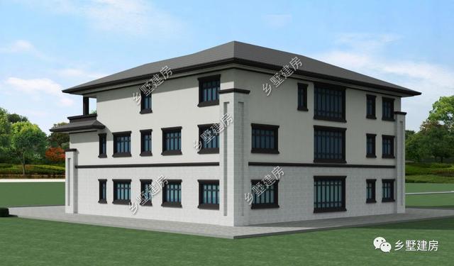 超氣派的三層中式四合院別墅圖，建一棟成村里第一