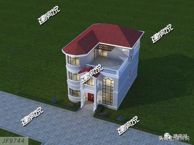 占地116平的歐式三層小洋房戶型圖，最低35萬拿下