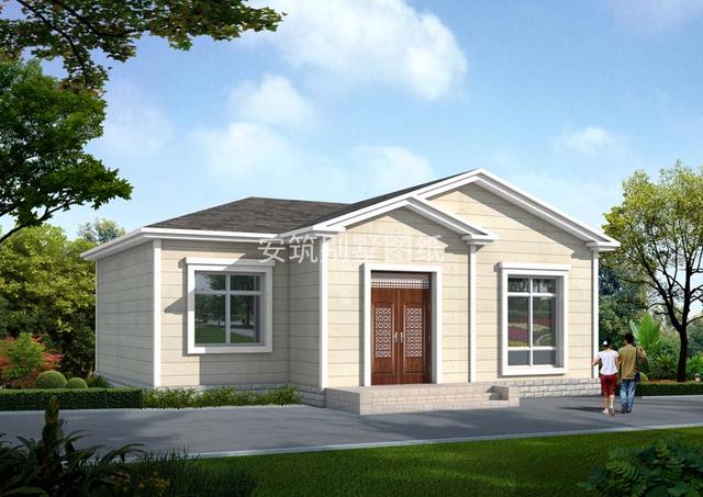 占地104.13平方米的農(nóng)村一層別墅圖，好看實(shí)用