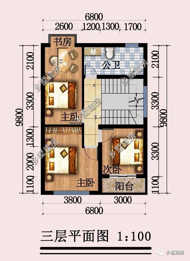 6.8X8.7米小宅基地四層別墅設計圖，現(xiàn)代感滿滿的