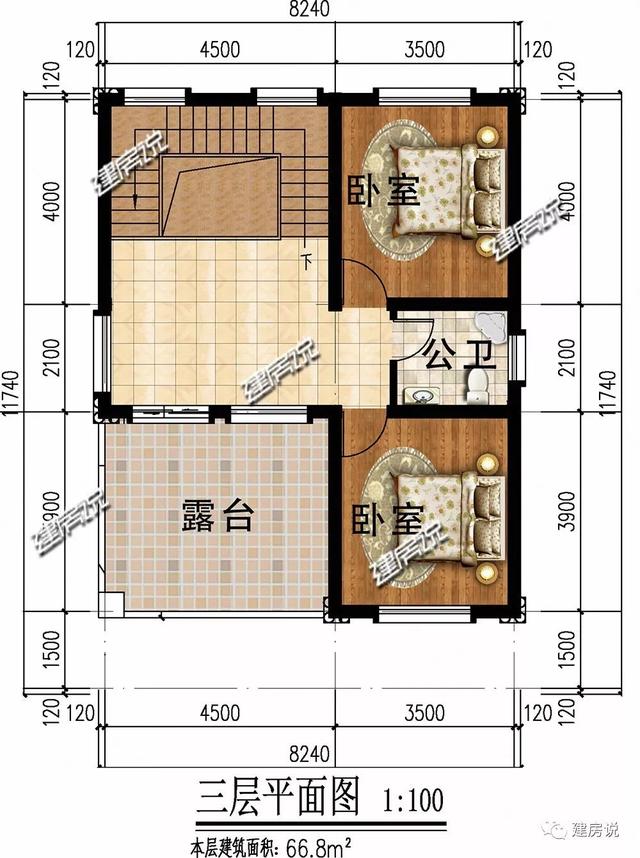 90平三層自建樓房圖，宅基地小也不怕