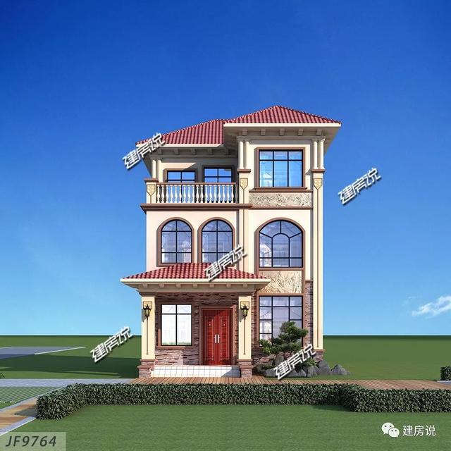 90平三層自建樓房圖，宅基地小也不怕