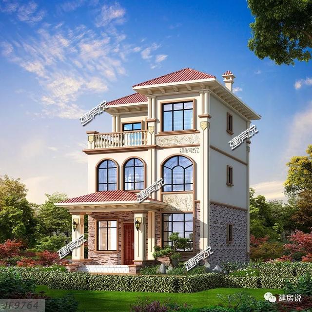 90平三層自建樓房圖，宅基地小也不怕