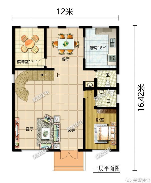 新中式風(fēng)格三層別墅四合院平面戶型圖，霸氣