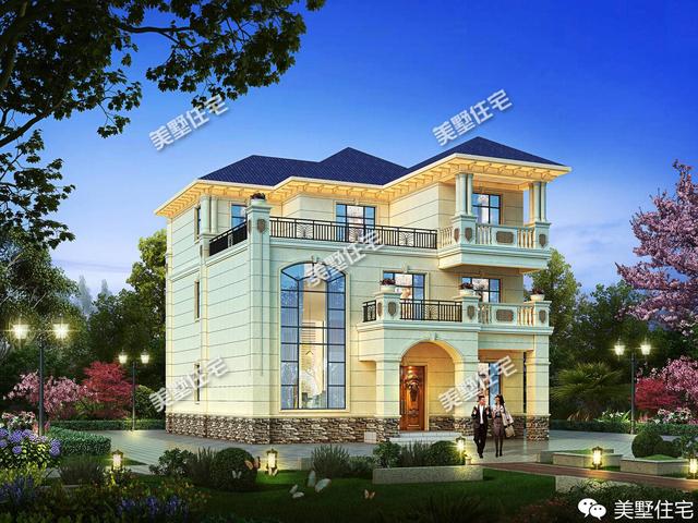 新中式風(fēng)格三層別墅四合院平面戶型圖，霸氣