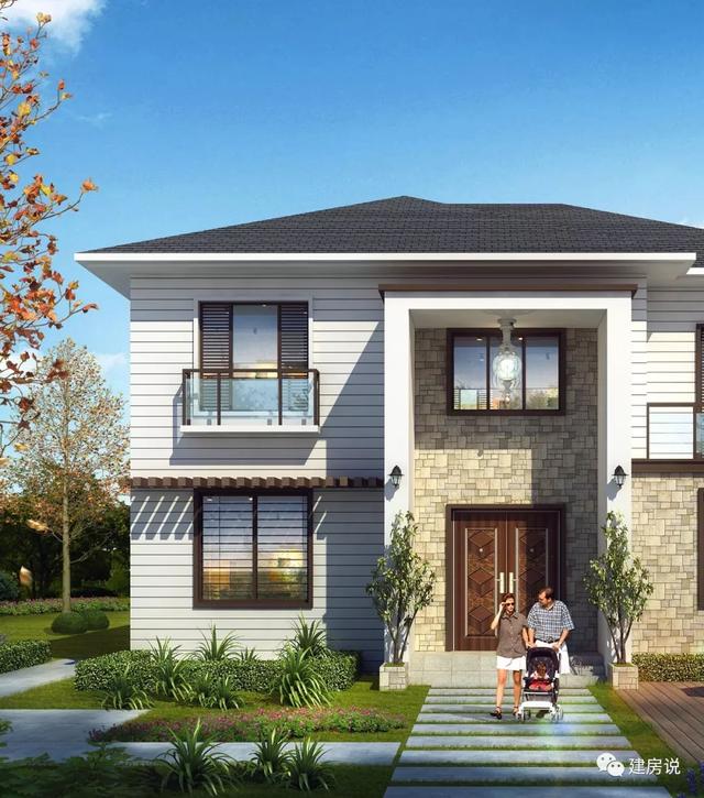 時(shí)尚二層小洋樓戶型圖，建一棟從此生活品味遙遙領(lǐng)先