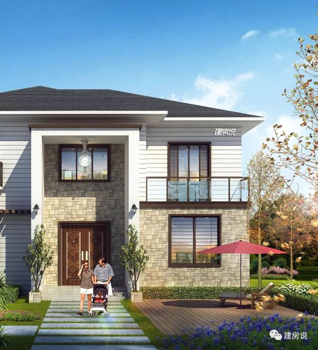 時(shí)尚二層小洋樓戶型圖，建一棟從此生活品味遙遙領(lǐng)先