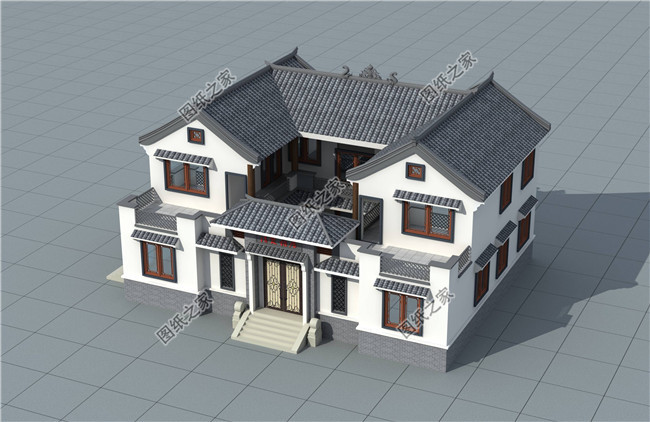 最受歡迎的農(nóng)村二層中式小四合院設(shè)計(jì)圖，占地200平左右