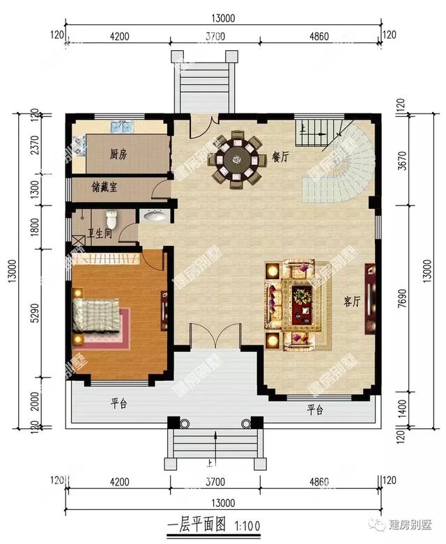兩棟采用旋轉(zhuǎn)樓梯的農(nóng)村自建房，很有別墅派