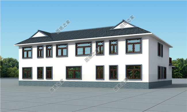 二層農(nóng)村自建四合院設(shè)計(jì)圖，外觀古樸有質(zhì)感