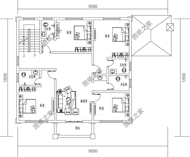 新農(nóng)村兩層半別墅設(shè)計(jì)方案（全套建筑設(shè)計(jì)圖紙+效果圖）