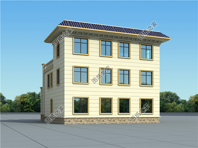 農(nóng)村三層小洋樓設(shè)計圖紙，帶屋頂花園