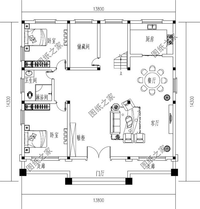 農(nóng)村三層小洋樓設(shè)計圖紙，帶屋頂花園