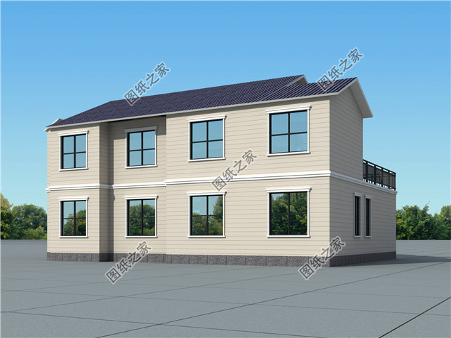 高端洋氣二層小別墅設(shè)計(jì)圖，帶車庫(kù)設(shè)計(jì)