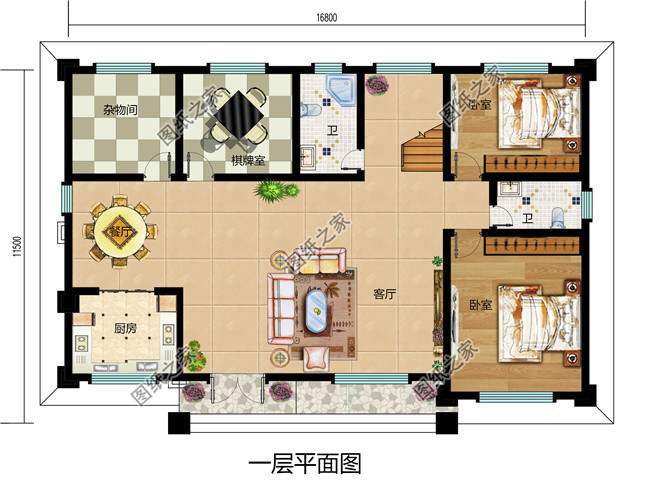 170平方米歐式農(nóng)村兩層小別墅設計圖紙帶外觀圖，精致好看
