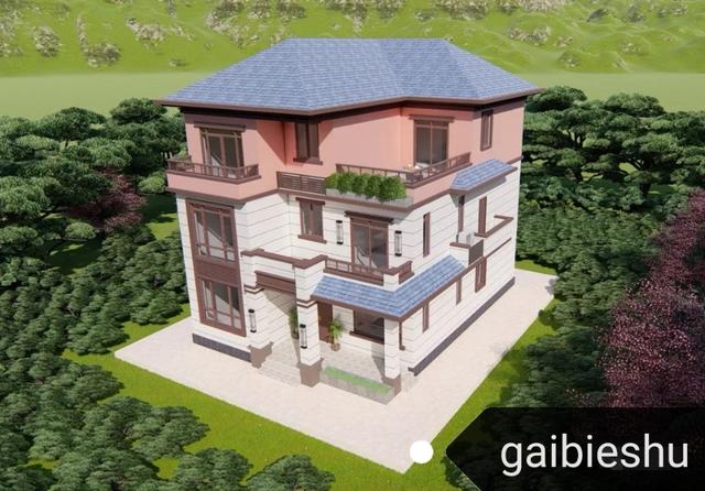 廣東三層別墅施工效果圖帶戶型展示，土灶，套間，雙露臺(tái)