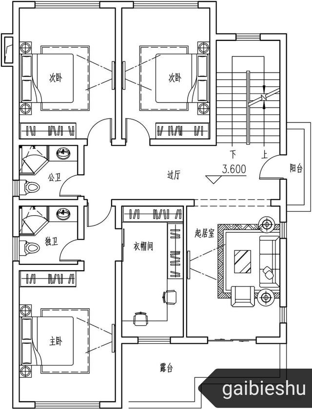 廣東三層別墅施工效果圖帶戶型展示，土灶，套間，雙露臺(tái)