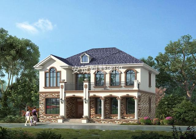 開間13米進深11.3米二層小洋樓別墅設(shè)計方案圖，好看