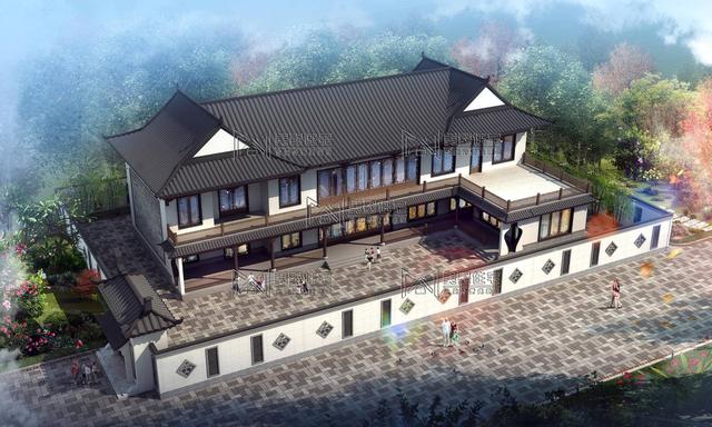 湖南100萬建成兩層仿古中式別墅，建完效果太震撼了