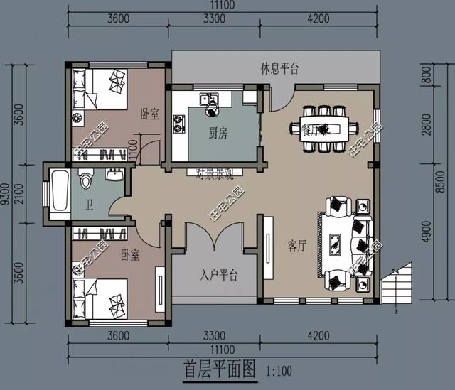8棟小宅基地戶型自建房圖，雖然小但很精致