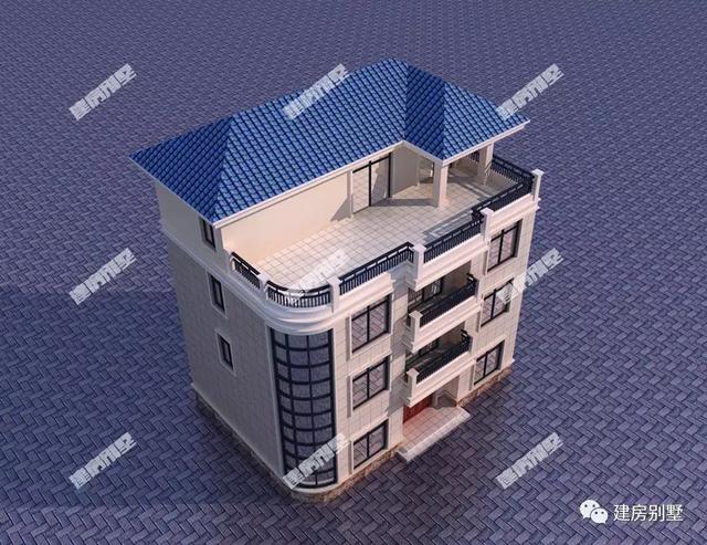 干凈利落的4層樓房自建圖，建好也算村里的地標(biāo)了