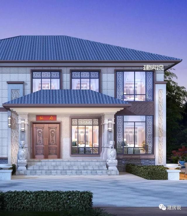 新二層中式別墅都帶電梯啦（附戶型圖），很有豪宅范兒