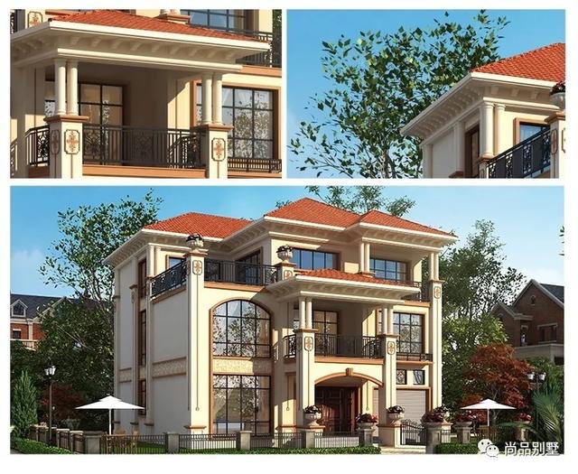 挑空客廳歐式高端三層樓房設(shè)計(jì)戶型，建好想不漂亮都難了，8室3廳