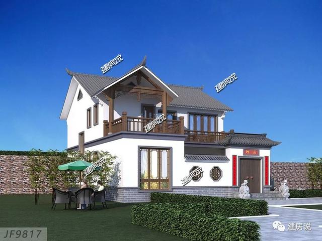 徽派中式別墅二層自建房，帶小院，花小錢，建好房