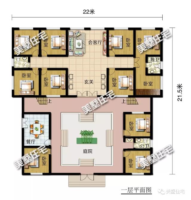3款一層中式別墅養(yǎng)老房戶型，最低20來萬就能建