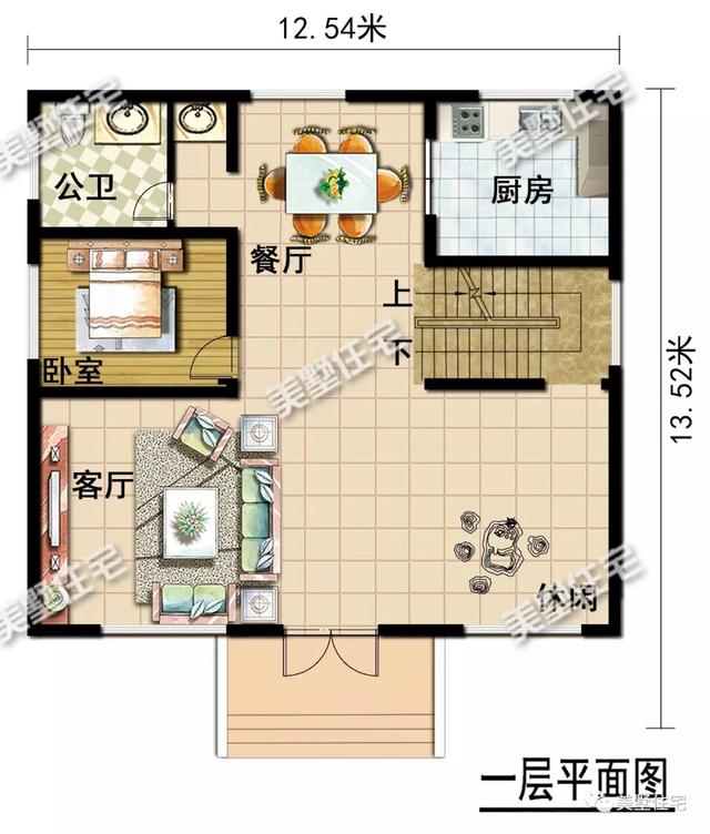 12X13米農(nóng)村三層自建房設(shè)計(jì)戶型，實(shí)用的方案設(shè)計(jì)