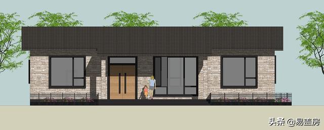 現代一層平房房子設計方案，四間好戶型