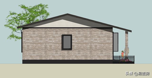 現代一層平房房子設計方案，四間好戶型