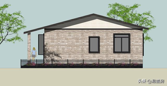 現代一層平房房子設計方案，四間好戶型