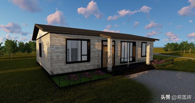 現代一層平房房子設計方案，四間好戶型