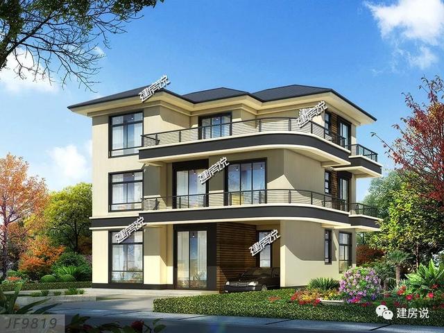 占地120平、32萬就能建好的現(xiàn)代風別墅三層戶型圖