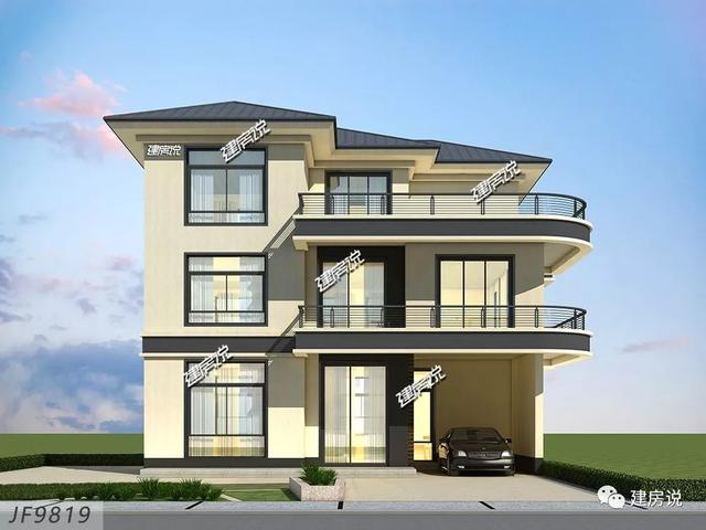 占地120平、32萬就能建好的現(xiàn)代風別墅三層戶型圖