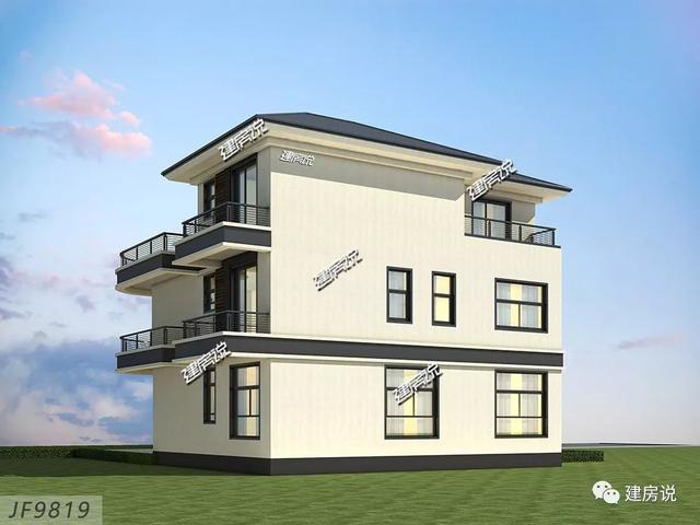 占地120平、32萬就能建好的現(xiàn)代風別墅三層戶型圖