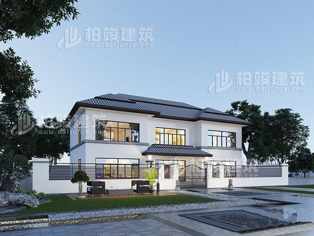 三開間2層農(nóng)村別墅設(shè)計(jì)圖，占地180平米